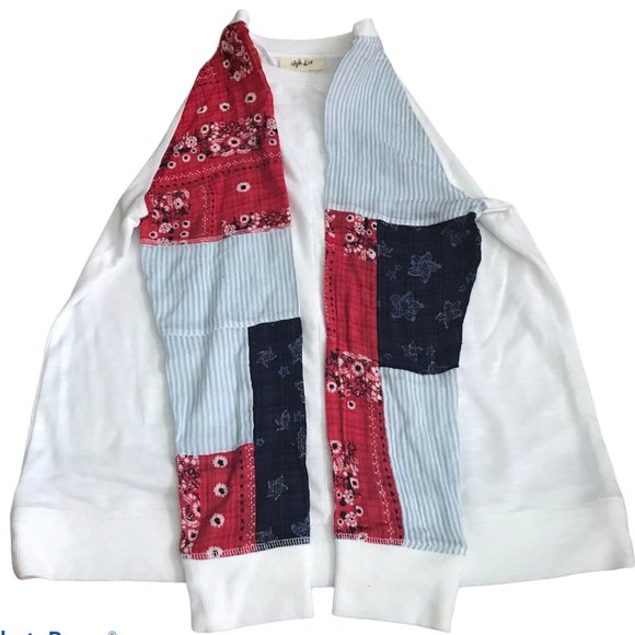 Style & Co Patchwork Bandana Sleeve Shirt NWOT - Picture 4 of 4